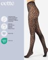Cette Leopard Fishnet -sukkahousut Black-thumb Leopardikuvioiset verkkosukkahousut pehmeällä vyötärönauhalla. S/M - 2XL 402-902/BLK