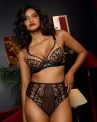 Playful Promises Lilith UW Embroidery Mesh Plunge -rintaliivit - Black-thumb Kaarituettu, toppaamaton meshliivi näyttävillä kirjailuilla. 70-105, D-K PP1061-BLK