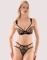 Playful Promises Lilith UW Embroidery Mesh Plunge -rintaliivit - Black-thumb Kaarituettu, toppaamaton meshliivi näyttävillä kirjailuilla. 70-105, D-K PP1061-BLK