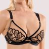 Playful Promises Lilith UW Embroidery Mesh Plunge -rintaliivit - Black-thumb Kaarituettu, toppaamaton meshliivi näyttävillä kirjailuilla. 70-105, D-K PP1061-BLK