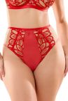 Playful Promises Lilith Embroidery Mesh HW Brief -alushousut - Red-thumb Näyttävät korkeavyötäröiset alushousut kirjailu- ja remmiyksityiskohdilla. 38 - 54 PPHWB1061-RED