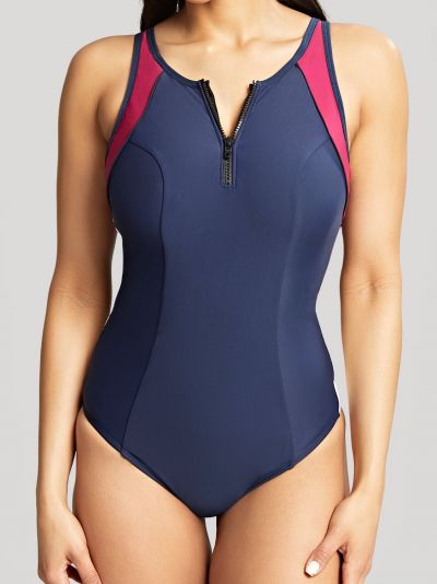Panache Swimwear Limitless Balconnet -uimapuku Navy Orchid Kaarituettu kokouimapuku sporttisella värityksellä 65-85, D-K SW1600-NAOR