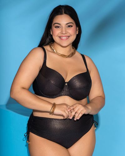 Nessa Lipsi Ruched Side -bikinihousut - Black Zirkonium  L/40-42 - 5XL/50-52 NO2
