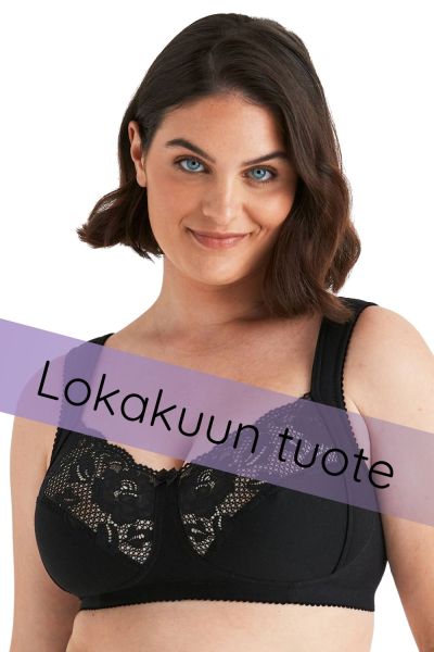 Miss Mary Lovely Lace NW -rintaliivit - Black Kaaritueton ja kokokuppinen liivimalli ekstraleveillä olkaimilla. 80-120 D-H 2105-06