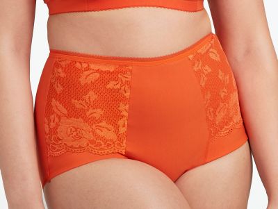 Miss Mary Lovely Lace-housuliivit oranssi Korkeavyötäröiset kevyesti tukevat alushousut 40-54 MM-4105-18