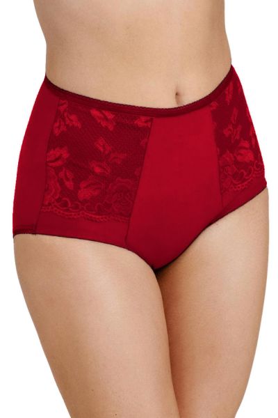 Miss Mary Lovely Lace-housuliivit punainen Korkeavyötäröiset kevyesti tukevat alushousut 38-52 MM-4105-32