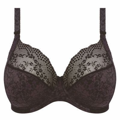 Elomi Lucie UW Stretch Plunge -rintaliivit Black Kaarituettu, kokokuppinen ja toppaamaton plunge-liivi joustopitsillä. 70-100, D-N EL4490-BLK