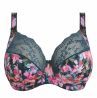 Elomi Lucie UW Stretch Plunge -rintaliivit Teal Floral-thumb Kaarituettu, kokokuppinen ja toppaamaton plunge-liivi joustopitsillä. 70-100, E-N EL4490-TOL