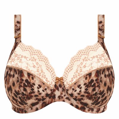 Elomi Lucie UW Stretch Plunge -rintaliivit - Wild Cat Kaarituettu, kokokuppinen ja toppaamaton plunge-liivi joustopitsillä. 70-100, E-O EL4490-WIT