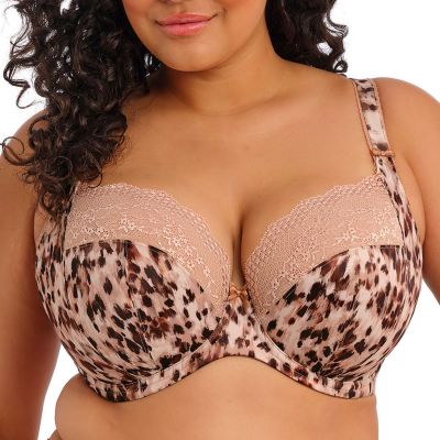 Elomi Lucie UW Stretch Plunge -rintaliivit - Wild Cat Kaarituettu, kokokuppinen ja toppaamaton plunge-liivi joustopitsillä. 70-100, E-O EL4490-WIT