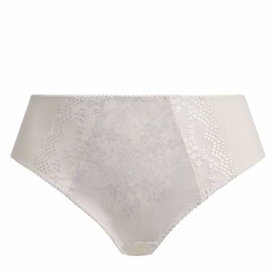 Elomi Lucie High Leg -alushousut White Midihousu normaalikorkealla vyötäröllä, korkealle leikatut jalansuut. M/40 - 4XL/50 EL4498-WHE