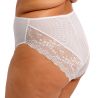 Elomi Lucie High Leg -alushousut White-thumb Midihousu normaalikorkealla vyötäröllä, korkealle leikatut jalansuut. M/40 - 4XL/50 EL4498-WHE