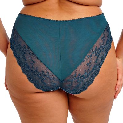 Elomi Lucie High Leg -alushousut Teal Floral Midihousu normaalikorkealla vyötäröllä, korkealle leikatut jalansuut. M/40 - 4XL/50 EL4498-TOL