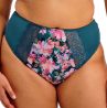 Elomi Lucie High Leg -alushousut Teal Floral-thumb Midihousu normaalikorkealla vyötäröllä, korkealle leikatut jalansuut. M/40 - 4XL/50 EL4498-TOL