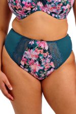 Lucie High Leg -alushousut Teal Floral