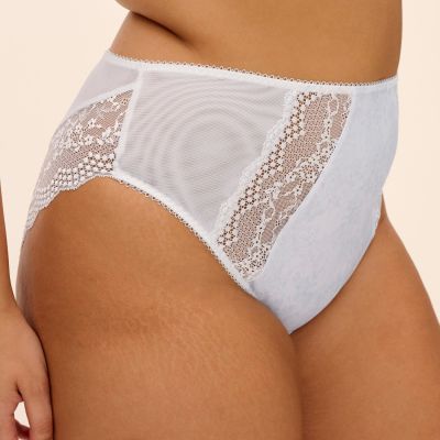 Elomi Lucie High Leg -alushousut - White Midihousu normaalikorkealla vyötäröllä, korkealle leikatut jalansuut. M/40 - 4XL/50 EL4498-WHE