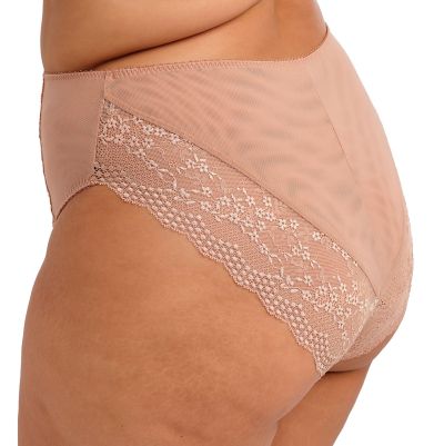 Elomi Lucie High Leg -alushousut - Wild Cat Midihousu normaalikorkealla vyötäröllä, korkealle leikatut jalansuut. M/40 - 4XL/50 EL4498-WIT