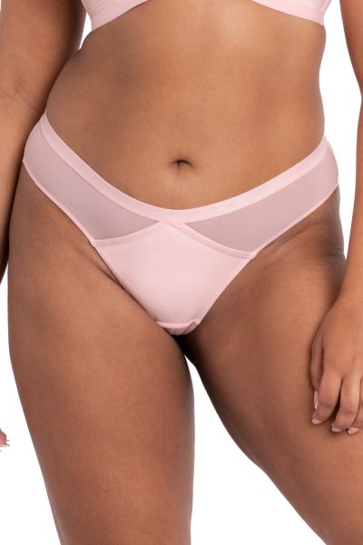 Curvy Kate Lucky Star -brazilianhousut Blush Pink Wetlook Matalavyötäröiset brazilianhousut 34-46 CK-031-202-BLP