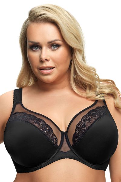 Gorsenia Luisse Soft Comfort -rintaliivit Black Kaarituettu, toppaamaton kokokuppinen liivi 65-115, D-P K441-CZA