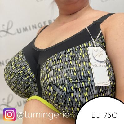 Elomi Energise UW -urheiluliivit Lime Twist Kaarituettu ja toppaamaton urheiluliivi kaikenlaiseen liikuntaan 70-100, D-O EL8042-LIT