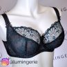 Nessa Tatuaz Soft -rintaliivit musta-petrooli-thumb Kaarituettu, pehmeäkuppinen pitsibalconette 65-110, D-O N034-500-BP
