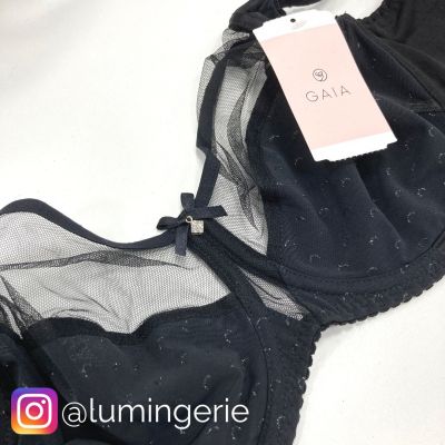 Gaia Lingerie Harmonia Soft -rintaliivit Black Kaarituettu, toppaamaton lähes täyskuppinen malli 65-105, D-L BS-1142-CZA