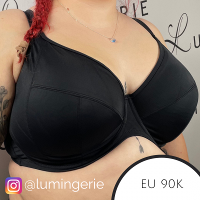 Elomi Essentials Plunge -bikiniliivit musta Kaarituettu balconette-bikiniliivi. 75-100, F-N ES7504-BLK