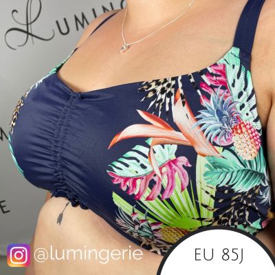 Elomi Pina Colada UW Crop Top -bikiniliivit Midnight Kaarituettu balconette-bikiniliivi. 75-95, F-K ES7263-MIH