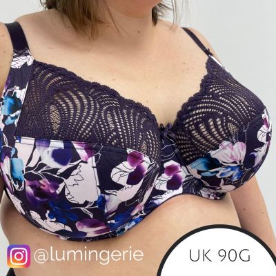 Sculptresse by Panache Arianna Full Cup -rintaliivit Damson Floral Kaarituettu ja toppaamaton täyskuppiliivi 75-105, D-H 10275-DAM