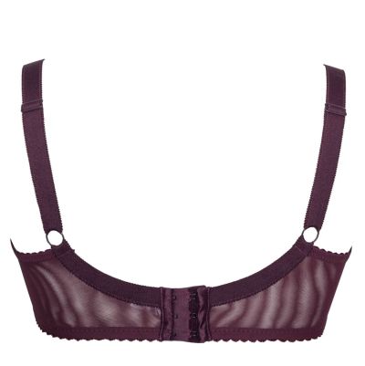 Plaisir Lingerie Lush UW -pitsirintaliivit Burgundy Kaarituettu, toppaamaton joustopitsiliivi. 75-100, D-H 41621-33/BUR