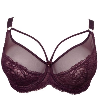 Plaisir Lingerie Lush UW -pitsirintaliivit Burgundy Kaarituettu, toppaamaton joustopitsiliivi. 75-100, D-H 41621-33/BUR