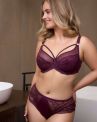 Plaisir Lingerie Lush UW -pitsirintaliivit Burgundy-thumb Kaarituettu, toppaamaton joustopitsiliivi. 75-100, D-H 41621-33/BUR