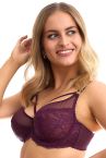 Plaisir Lingerie Lush UW -pitsirintaliivit Burgundy-thumb Kaarituettu, toppaamaton joustopitsiliivi. 75-100, D-H 41621-33/BUR