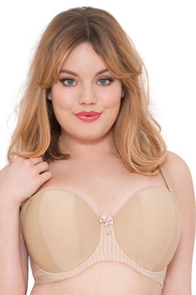 Curvy Kate Luxe-rintaliivit olkaimettomat/multiway Biscotti Kaarituettu, kevyesti topattu olkaimeton/multiway 60-90 D-M CK2601-BISC