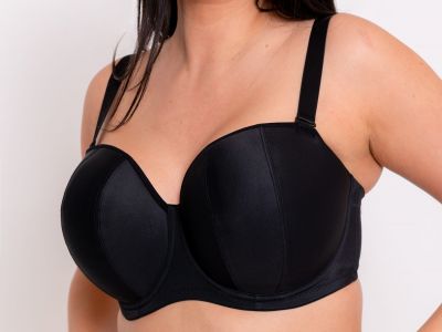 Curvy Kate Luxe *updated* olkaimettomat/multiway-rintaliivit Jet Black Kaarituettu, kevyesti topattu olkaimeton/multiwayliivi. 65-90 D-M CK2601-JEB