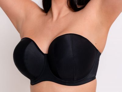 Curvy Kate Luxe *updated* olkaimettomat/multiway-rintaliivit Jet Black Kaarituettu, kevyesti topattu olkaimeton/multiwayliivi. 65-90 D-M CK2601-JEB