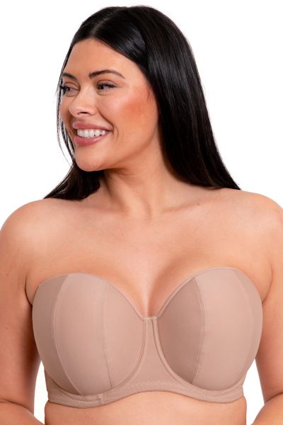 Curvy Kate Luxe *updated* olkaimettomat/multiway-rintaliivit Latte Kaarituettu, kevyesti topattu olkaimeton/multiwayliivi. 65-90 D-M CK2601-LAT