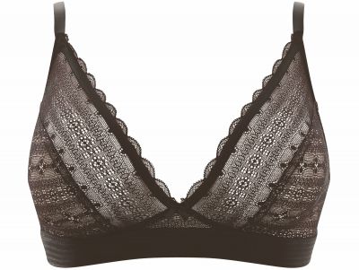 Cleo by Panache Lyzy kaarituettomat rintaliivit musta Kaaritueton kolmiomallinen pitsiliivi 60-85 D-G 9766-BLA
