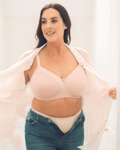 Royce Lingerie Maisie-t-paitaliivit kaarituettomat Blush Kaaritueton, täyskuppinen t-paitaliivi proteesitaskuilla. 65-90, D-G 1091-BLH