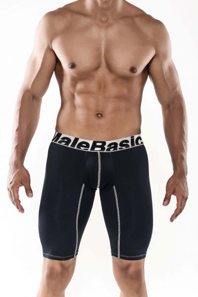 MaleBasics Performance bokserit musta MBM04 Pitkälahkeiset bokserit 78% Nylon, 22% Spandex<br> S-XL MBM04