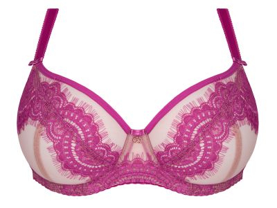 Gorsenia Malika Soft -rintaliivit Beige & Fuchsia Kaarituettu, toppaamaton 65-100, D-M K764-BEF