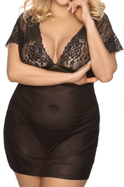 Anaïs apparel Anaïs+ Marina-pitsimekko musta  XL-6XL 