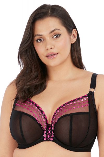 Elomi Matilda UW Plunge -rintaliivit Black Kiss Kaarituettu, kokokuppinen ja toppaamaton plunge-liivi 70-100, E-O EL8900-KIS