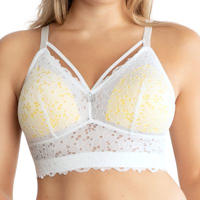 Parfait Mia Daisy Longline -bralette Pearl White Kaarituettu ja topattu longline-mallinen balconette-liivi. 65-95, D-L P6142-PRL