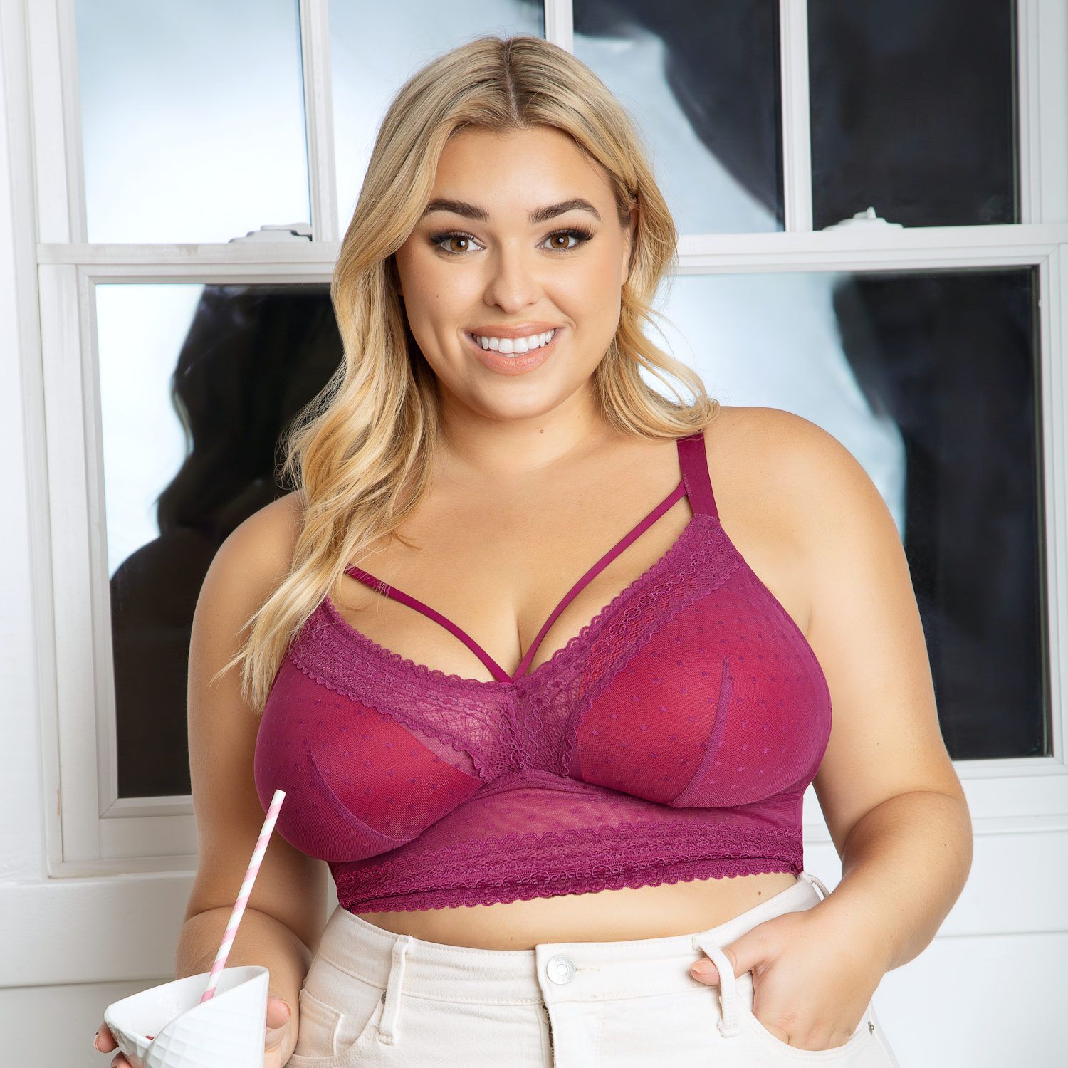 Parfait Mia Dot Longline -bralette Blackberry  Lumingerie rintaliivit ja  alusasut isorintaisille