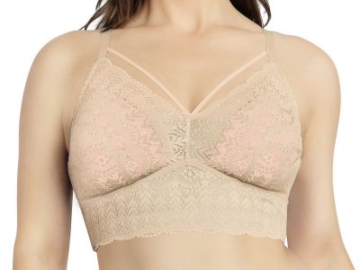 Parfait Mia Lace Longline -bralette Bare Kaaritueton, muunneltava bralette. 65-95, D-H P5951-BAE