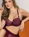 Gorsenia Mila UW Soft -rintaliivit Burgundy-thumb Kaarituettu, toppaamaton joustopitsiliivi. 65-95, D-M K956