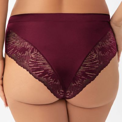 Gorsenia Mila-alushousut Burgundy Alushousut normaalikorkealla vyötäröllä. L/40 - 4XL/48 K957