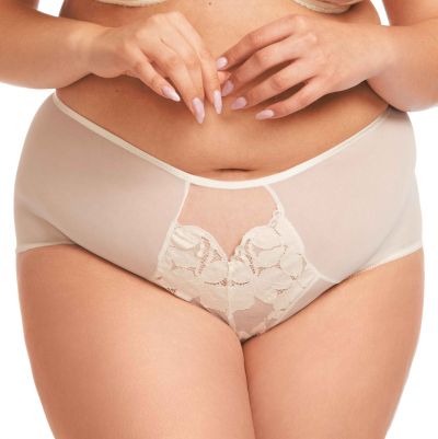 Nessa Milena Midi Brief -alushousut Ecru Midihousut pitsikoristeilla. 38-52 MIL-NO2-ECR