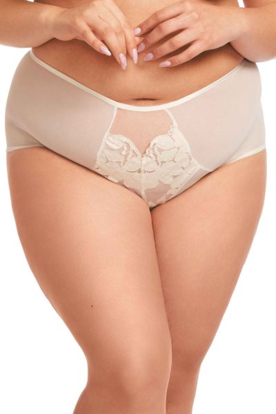 Nessa Milena Midi Brief -alushousut Ecru Midihousut pitsikoristeilla. 38-52 MIL-NO2-ECR